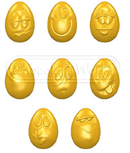 CW1580 Эмоциональные яйца — Поликарбонатная форма для шоколадных конфет | Chocolate World Бельгия