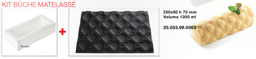 TEX03 Коврик-вкладыш трафарет МАТЛАССЕ в форму БУШЕ силиконовый коврик  | Silikomart MATELASSE Tortaflex 3D