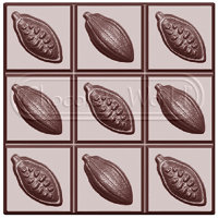 CW1642 ПЛИТКА 92 гр. КАКАО БОБЫ — Поликарбонатная форма для шоколадных конфет | Chocolate World Бельгия