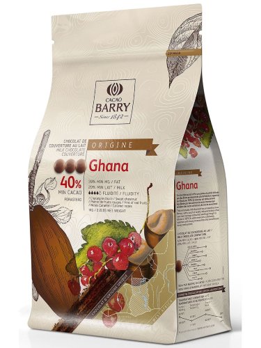 1 кг — Шоколад из серии Редкий Вид GHANA молочный 40% какао галеты | Cacao Barry СHM-P40GHA-2B-U73