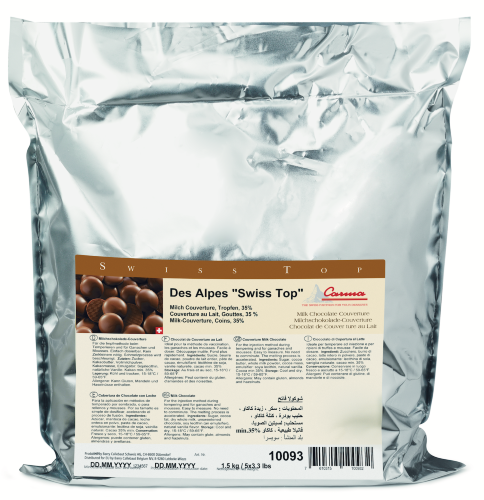 1,5 кг — IVOIRE 35% Белый шоколад в галетах из серии SWISS TOP | CARMA 12091