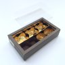 Коробочка на 8-10 конфет коричневая с прозрачным чехлом | Италия