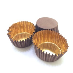 Капсулы для конфет и трюфелей 25 мм – золотые с коричневым 30 шт.