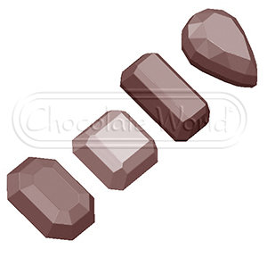 CW1632 Драгоценности — Поликарбонатная двойная форма для шоколадных конфет | Chocolate World Бельгия