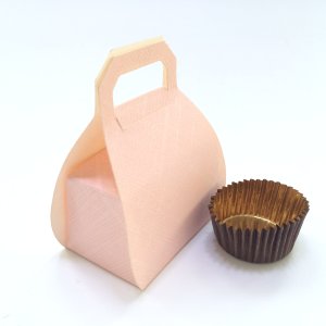 Коробочка Сумка для 1-2 конфет или макаруна розовая | Италия