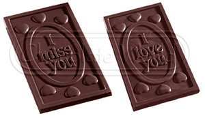CW2211 ПЛИТКА 40 гр. "Я тебя люблю, Я тебя теряю..." — Поликарбонатная форма для шоколадных конфет | Chocolate World Бельгия