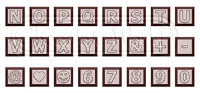CW1629 ABC/123 АЛФАВИТ/БУКВЫ/ЦИФРЫ часть №2 — Поликарбонатная форма для шоколадных конфет | Chocolate World Бельгия