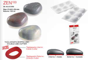 ZEN100 Силиконовая форма КАМЕНЬ для пирожных тортафлекс без вырубки | Silikomart Tortaflex 3D