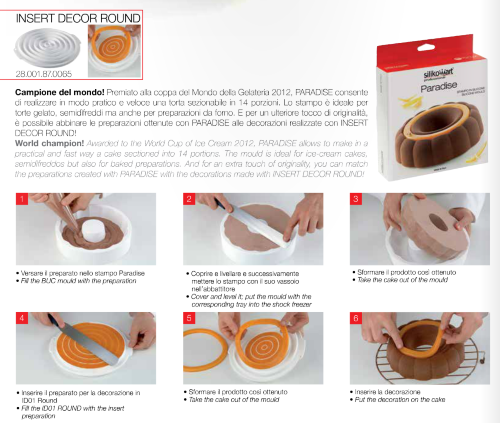 Форма ТОРТАФЛЕКС ПАРАДИЗ силиконовая объемная для торта 3D | Silikomart Paradise Tortaflex 3D