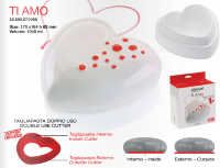 TI AMO Cиликоновая 3D форма с вырубкой СЕРДЦЕ БОЛЬШОЕ | Silikomart Tortaflex