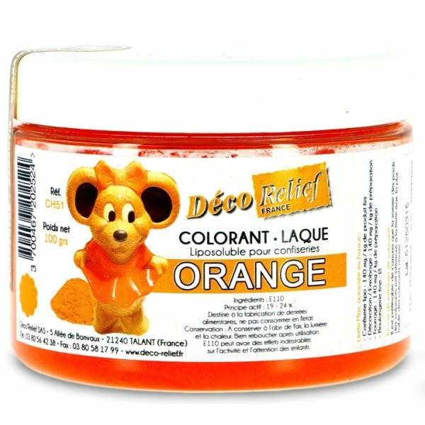 20 гр. Оранжевый жирорастворимый краситель для шоколада | Deco&Relief Франция