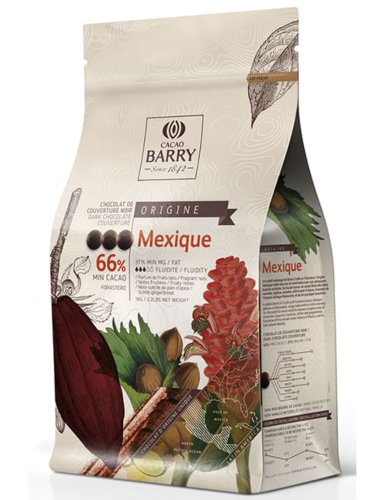 1 кг — Шоколад из серии Редкий Вид MEXIQUE темный 66% какао галеты | Cacao Barry СHD-N66MEX-590