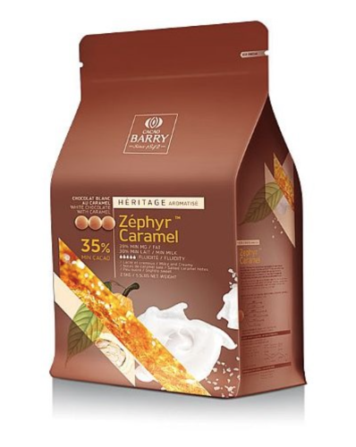 2,5 кг — Белый шоколад в галетах c КАРАМЕЛЬЮ «ZEPHYR CARAMEL» 35% какао | CACAO BARRY СHK-N35ZECA-2B-U75