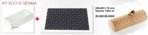 TEX02 Коврик-вкладыш трафарет ВЕНСКИЙ в форму БУШЕ силиконовый коврик  | Silikomart VIENA Tortaflex 3D
