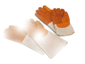 Перчатки кожаные для пекарей защитные короткие (до +250 градусов) | Франция