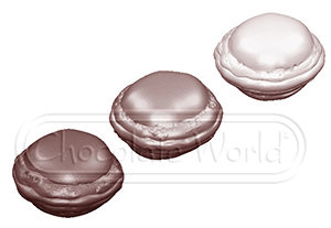 CW2378 Макарон (версия 2011 года) — Поликарбонатная двойная форма для шоколадных конфет | Chocolate World Бельгия 1 3 1 1 1 1 1 3