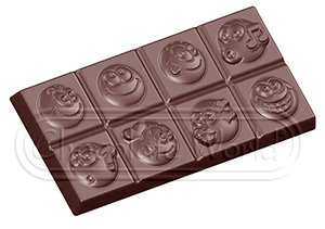 CW1589 Плитка со смайлами — Поликарбонатная форма для шоколадных конфет | Chocolate World Бельгия